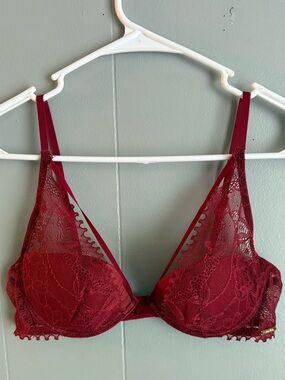 Calvin Klein Deep Red Lace Underwire Bra